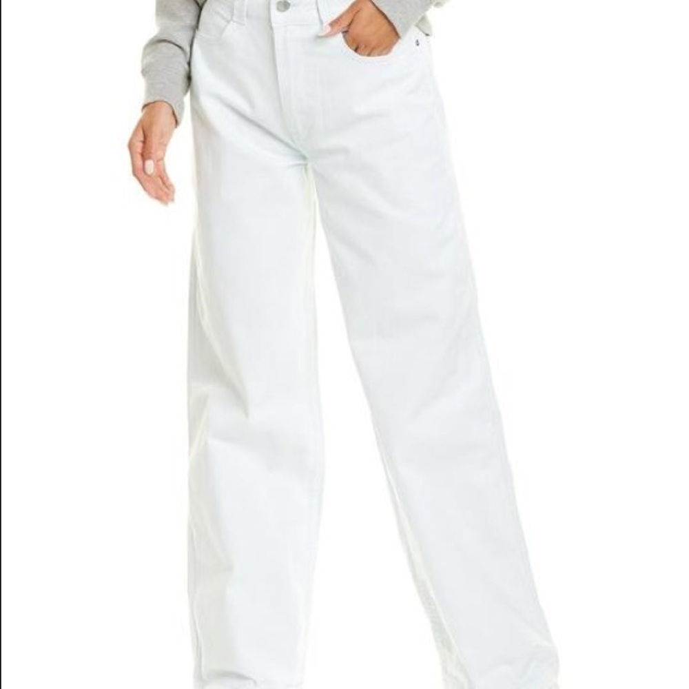 New with Tags We Wore What Super Bleached Utility Straight Leg Jeans Size 28